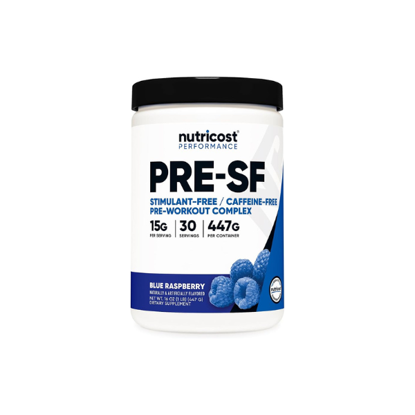 Nutricost Stim-Free Pre-Workout (Blue Raspberry) 30 Servings, Caffeine Free