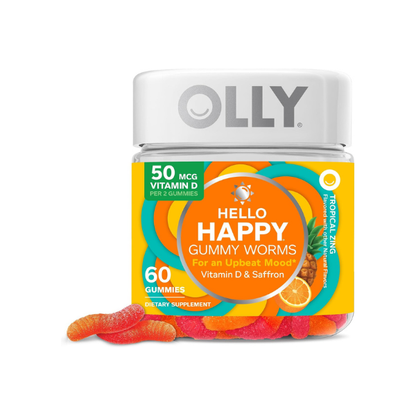 OLLY Hello Happy, Mood Support Gummies for Adults*, Vitamin D - 60 Count