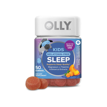 OLLY Kids Melatonin Free Sleep, Magnesium & L-Theanine, Peach - 50 Count