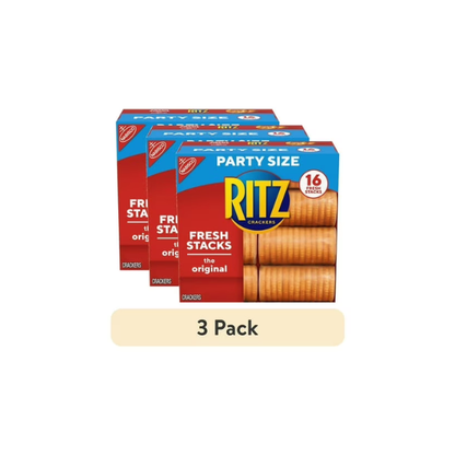 (3 pack) RITZ Fresh Stacks Original Crackers, Party Size, Travel Snacks, 23.7 oz (16 Multi Snack Packs)