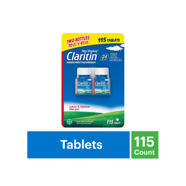 Claritin 24 Hour Non-Drowsy Allergy Medicine Tablets 115 ct.