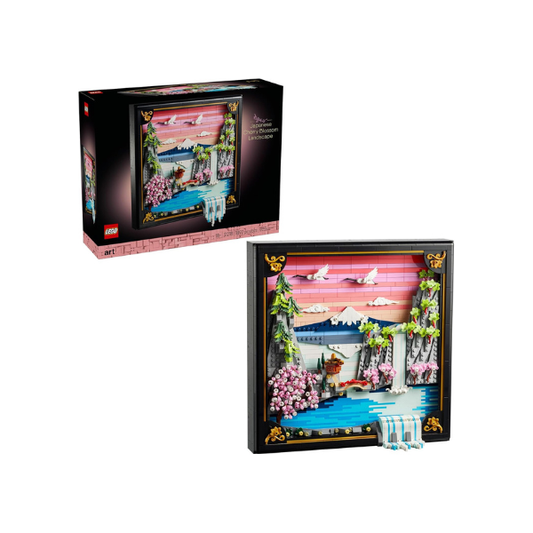 LEGO Art Japanese Cherry Blossom Landscape Building Set for Adults - Room Decoration & Gift for Women & Men, Ages 18+ - Framed Wall Decor, Stand or Hang to Display - 31218