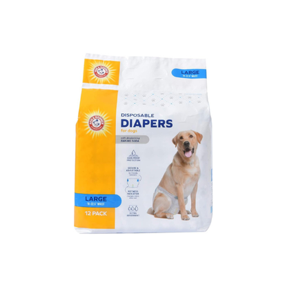 Arm & Hammer Disposable Female Dog Diapers, Large, 12 Count
