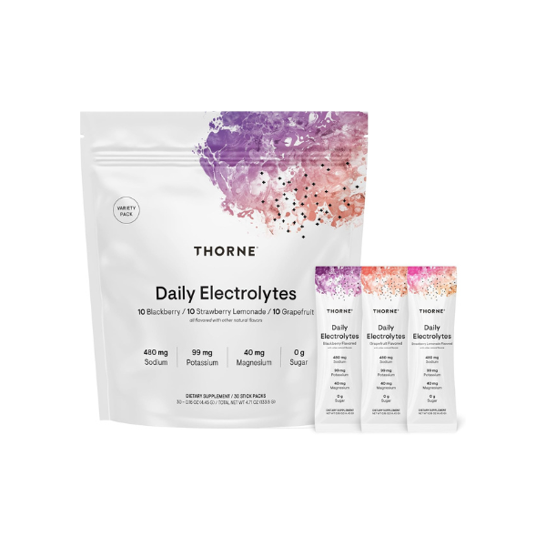 THORNE Daily Electrolytes, Electrolyte Powder Drink Mix, 30 Stick Packs