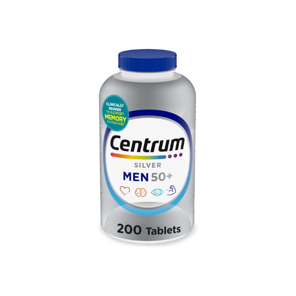 Centrum Silver Men's 50+ Multivitamin with Vitamin D3, B-Vitamins, Zinc for Memory and Cognition - 200 Tablets