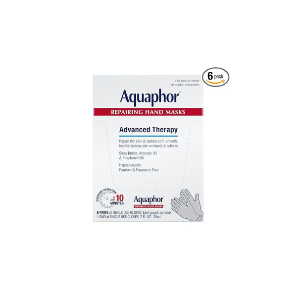 Aquaphor Advanced Therapy Repairing Hand Masks, 6 Masks x 0.7 FL OZ
