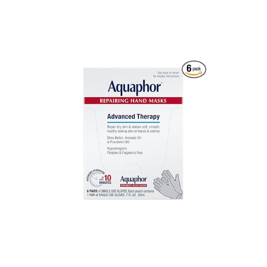 Aquaphor Advanced Therapy Repairing Hand Masks, 6 Masks x 0.7 FL OZ