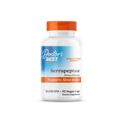 Doctor's BEST Serrapeptase Supplement for Men & Women, 90 Veg Caps