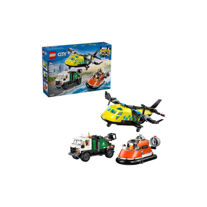 LEGO City Airplane, Service Truck & Hovercraft Remix Building Toy for Kids - Mix & Match Emergency Vehicle & Truck Toys for Pretend Play - Gift Idea for Boys & Girls, Ages 7+ - 60505