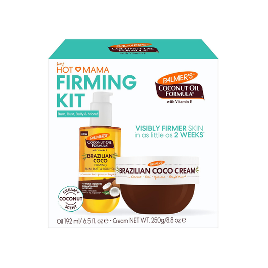 Palmer's Brazilian Coco Hot Mama Firming Kit (Cream 8.8 Oz + Oil 6.6 Fl Oz)