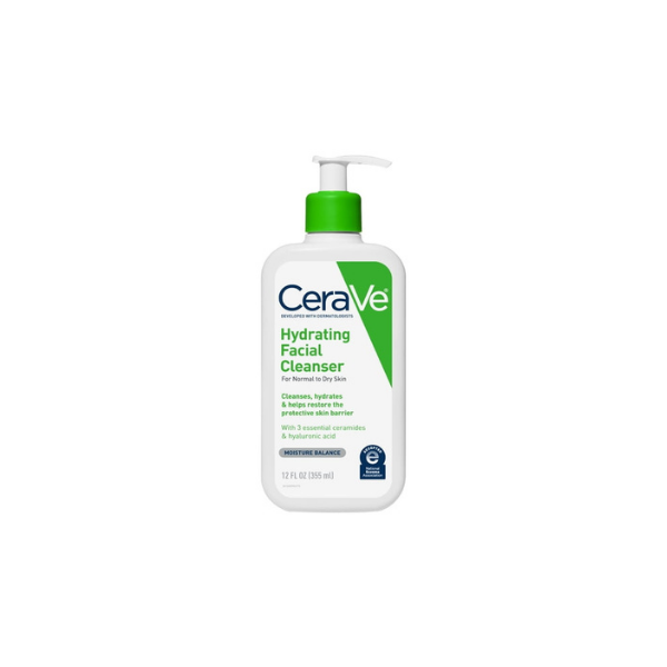 CeraVe Hydrating Facial Cleanser for Normal to Dry Skin, Daily Face Wash for Dryness, 12 fl oz