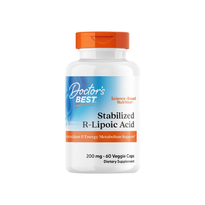 Doctor's BEST Stabilized R-Lipoic Acid Supplement 200 mg, 60 Veg Caps