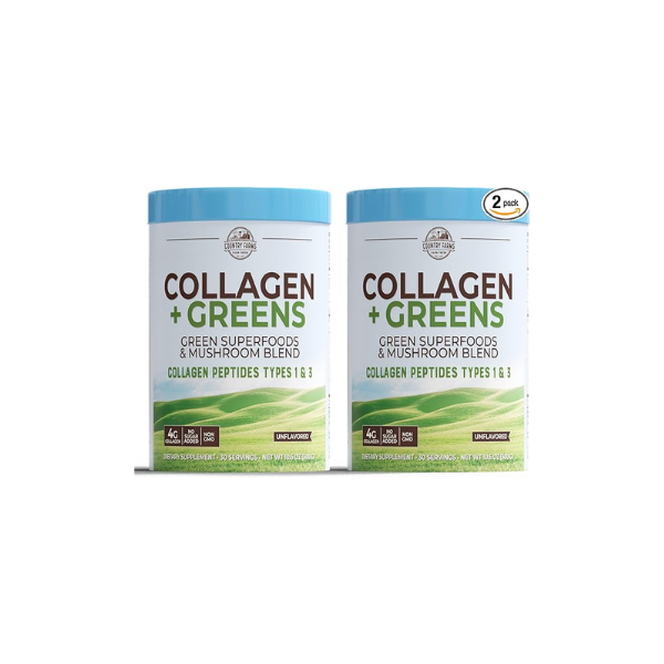 COUNTRY FARMS Collagen Peptides Powder with Greens Dietary Powder Supplement (Type I, III) for Skin Hair Nail and Joints, Dairy/Gluten/Sugar Free, Energizing Superfoods, 21.2 Oz, 60 Servings