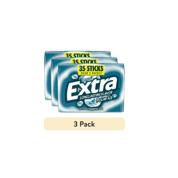 (3 pack) Extra Polar Ice Sugar Free Chewing Gum - 35 Count pack