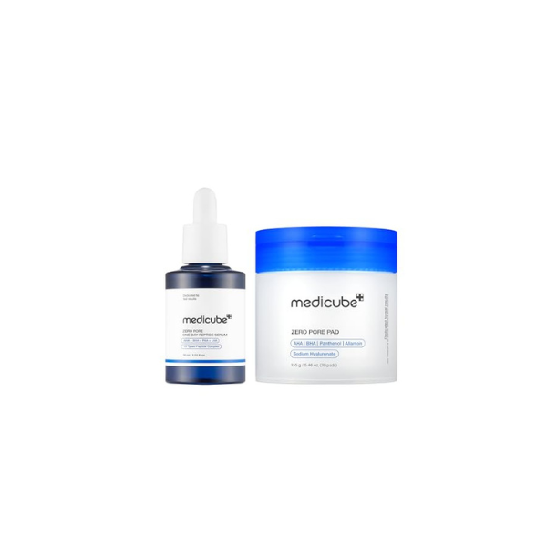 medicube Daily Zero Pore Reset Duo: Zero Pore 10 Peptide Serum and Zero Pore Pads 2.0 | Korean Skincare, Skincare Routine, Skincare Set