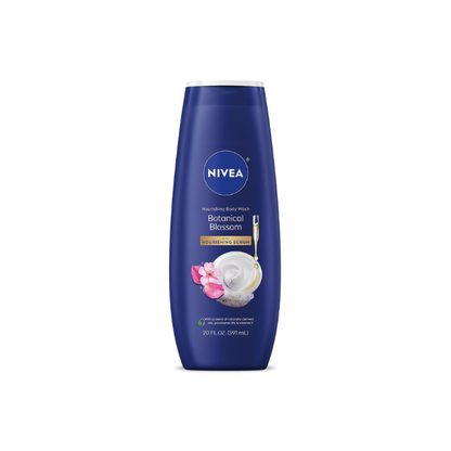 NIVEA Nourishing Botanical Blossom Body Wash, Nourishing Serum, 20 FL OZ