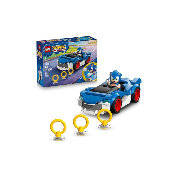 LEGO Sonic The Hedgehog Sonic: Speedster Lightning Race Car Toy for Boys & Girls - Toy Building Set W/Minifigure for Kids & Gamers, Ages 7+ - Gift Idea for Birthdays - 77117