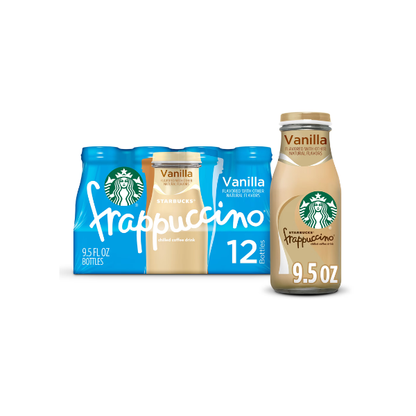 Starbucks Frappuccino Vanilla Iced Coffee Drink, 9.5 fl oz 12 Pack Bottles