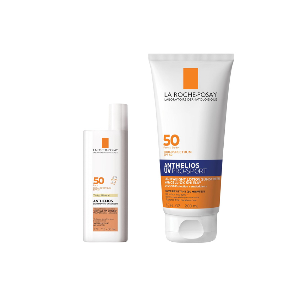 Bundle of La Roche-Posay Anthelios Tinted Sunscreen SPF 40+, Broad Spectrum SPF Zinc Oxide + La Roche Posay Anthelios UV Pro-Sport Sunscreen SPF 50, Daily use for Body & Face