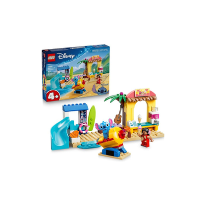 LEGO Disney Beach Fun with Lilo & Stitch 43280 | Building Toys for Girls & Boys, Ages 4+, Develops Fine Motor Skills, 2 Minifigures, 113 pieces, Gift for Birthdays