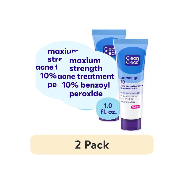 (2 pack) Clean & Clear Persa-Gel 10 Acne Treatment, Benzoyl Peroxide, 1 fl. oz