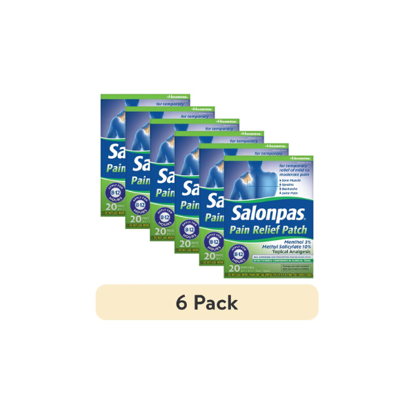 (6 pack) Salonpas Pain Relief Patch, 20 Count (Pack of 1)