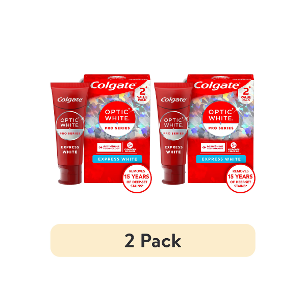 (2 pack) Colgate Optic White Pro Series Express White Toothpaste with 5% Hydrogen Peroxide, 2 Pack, 3.0 OZ
