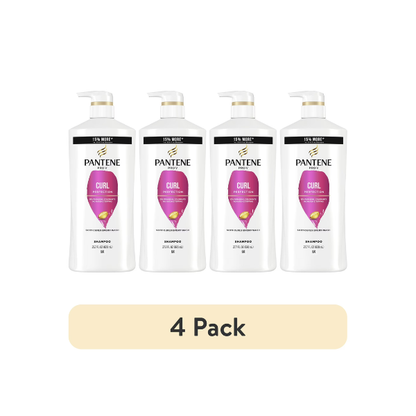 (4 pack) Pantene Pro-V Daily Shampoo, Curl Perfection with Pro-Vitamin B5, 27.7 fl oz