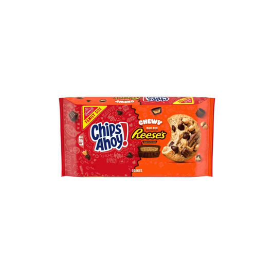 CHIPS AHOY! Chewy Chocolate Chip Cookies with Reese's Peanut Butter Cups, Family Size, 14.25 oz