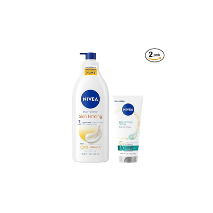 NIVEA Skin Firming Skin Care Set, Body Lotion and Gel Cream, 2 Items Total