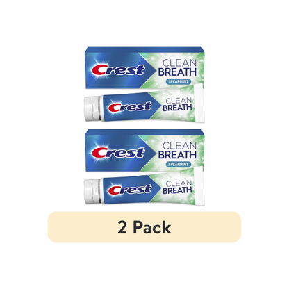 (2 pack) Crest Clean Breath Spearmint Toothpaste, 4.6 oz