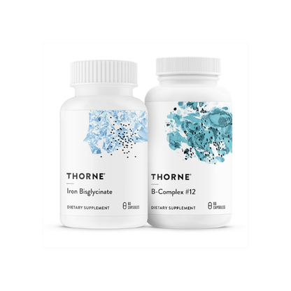 THORNE - Nutrient Essentials Duo - Iron Bisglycinate & B-Complex #12 for Energy Support and Blood Building - 60 Servings