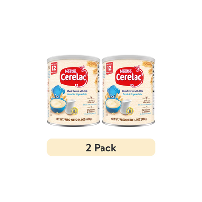 (2 pack) Nestle Cerelac Wheat Cereal with Milk Baby Food, 14.1 oz