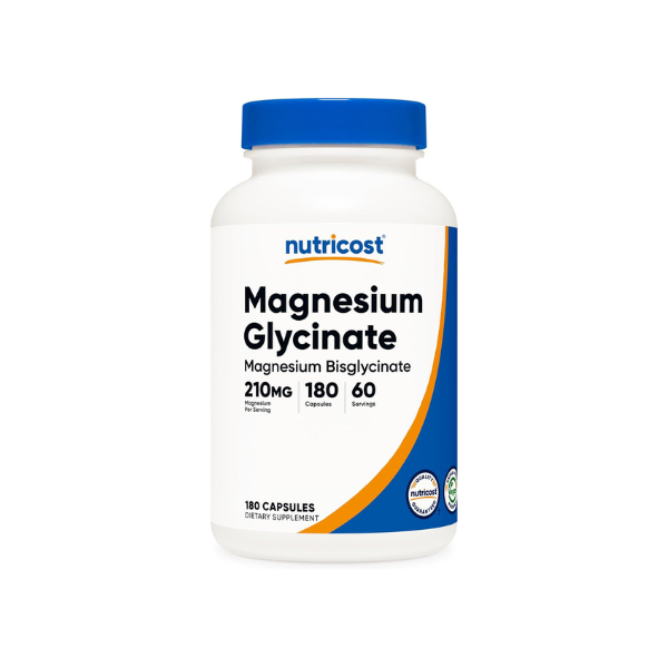 Nutricost Magnesium Glycinate Capsules, 180 Capsules, 210mg