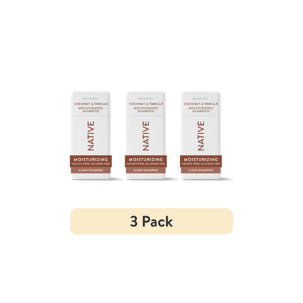 (3 pack) Native Moisturizing Shampoo Mini Coconut and Vanilla 3 fl oz