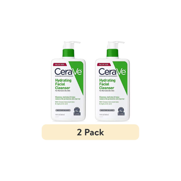 (2 pack) CeraVe Hydrating Facial Cleanser 19oz