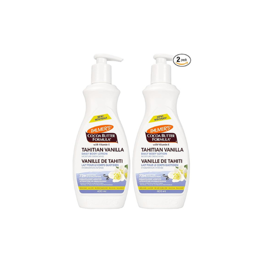 Palmer's Cocoa Butter Formula Tahitian Vanilla Body Lotion,13.5 Oz, Daily Moisturizing Lotion for Dry Skin with Shea Butter & Vitamin E, Hydrates & Protects, Provide 48-Hour Deep Moisture,(Pack of 2)
