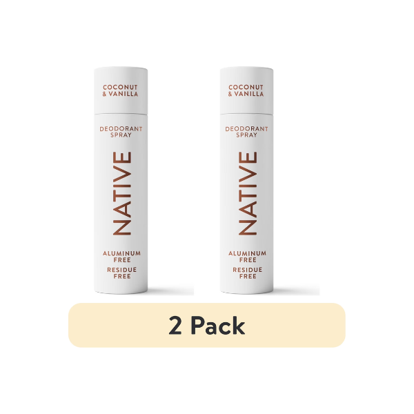 (2 pack) Native Deodorant & Body Spray, Aluminum Free, Coconut & Vanilla, for Women and Men, 3.5 oz