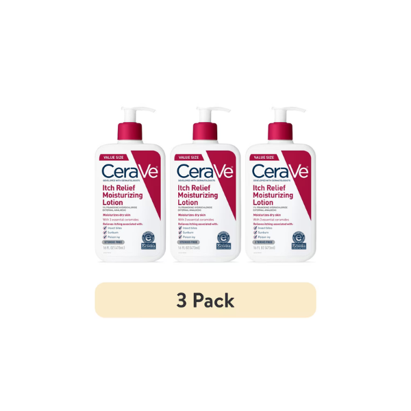 (3 pack) CeraVe Moisturizing Itch Relief Lotion with Pramoxine