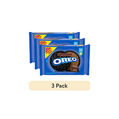 (3 pack) OREO Chocolate Creme Chocolate Sandwich Cookies, Family Size, 18.71 oz