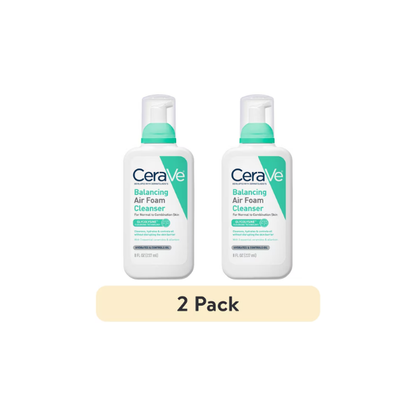 (2 pack) CeraVe Balancing Air Foam Cleanser, Oil Control & Hydration for Combination Skin 8 fl oz