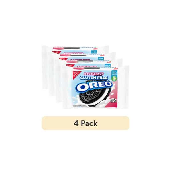 (4 pack) OREO Double Stuf Gluten Free Chocolate Sandwich Cookies, Gluten Free Cookies, 12.47 oz Packs