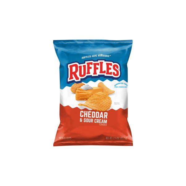 Ruffles Potato Chips Cheddar & Sour Cream, 2.25 oz Bag