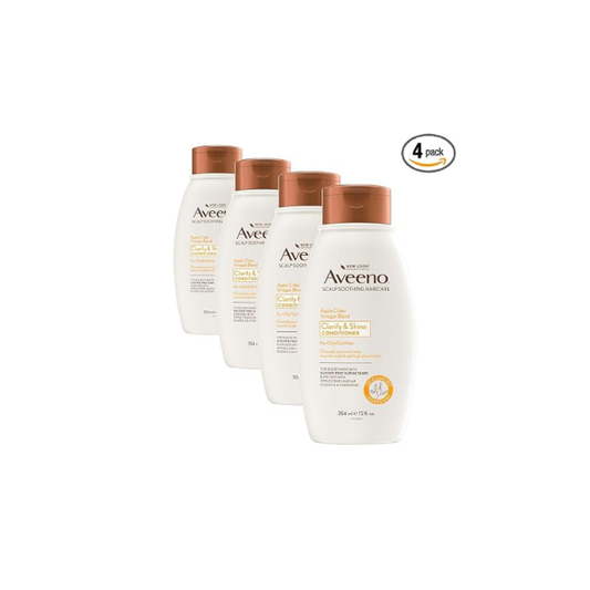 Aveeno Apple Cider Vinegar Clarifying Conditioner, 12 Fl Oz (Pack of 4)
