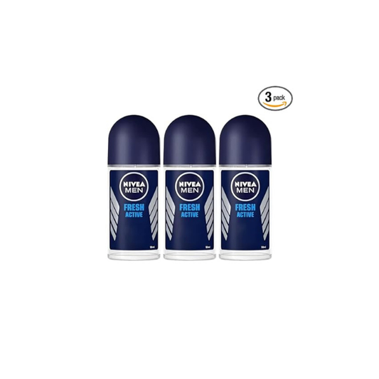 Nivea Men Roll-On Deodorant, Alcohol-Free, 1.7 oz Each, Pack of 3