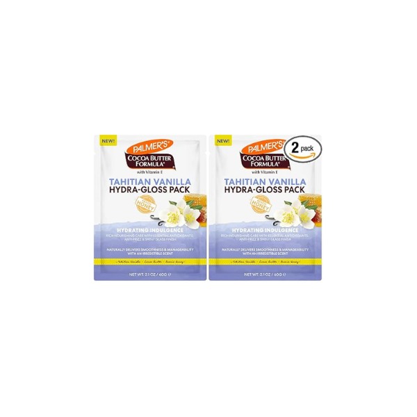 Palmer's Cocoa Butter Formula, Tahitian Vanilla Hydra-Gloss Pack, (2.1 Fl Oz), Nourishing Conditioner Treatment with Vitamin E & Acacia Honey for Shine, Smoothness & Frizz Control, All Hair Types