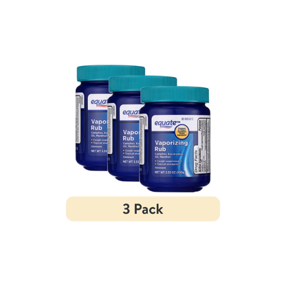 (3 pack) Equate Vaporizing Rub Ointment, 3.53 oz, Compare to VicksÂ VapoRubÂ Active Ingredients