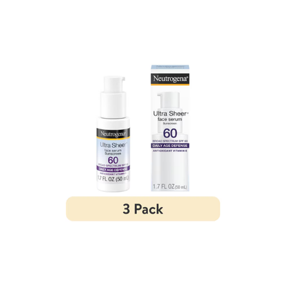 (3 pack) Neutrogena Ultra Sheer Sunscreen Serum Broad Spectrum SPF 60, 1.7 fl oz