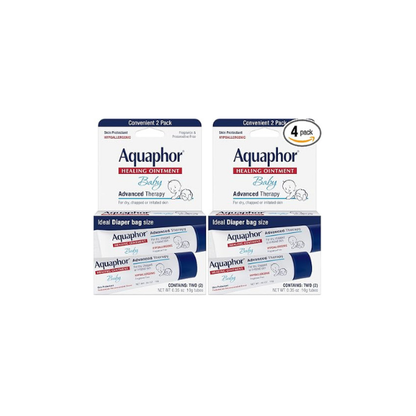 Aquaphor Baby Healing Ointment, To-Go Pack | Advanced Therapy | For Chapped Cheeks | For Diaper Rash | 2 Count Pack