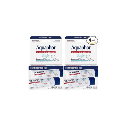 Aquaphor Baby Healing Ointment, To-Go Pack | Advanced Therapy | For Chapped Cheeks | For Diaper Rash | 2 Count Pack